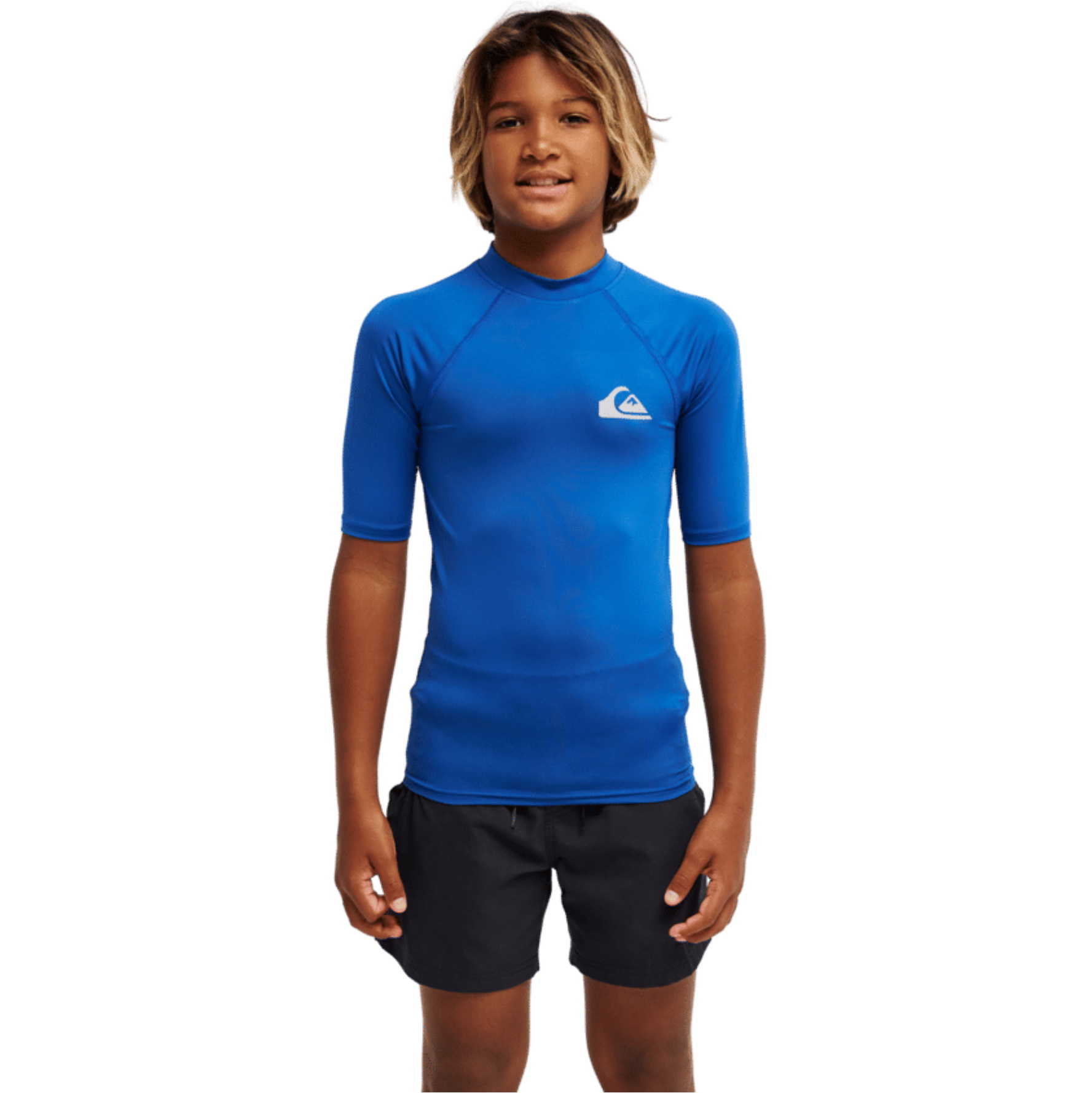 2026 Quiksilver Junior Everyday UPF50 Short Sleeve Rash Vest AQBWR03064 - Monaco Blue